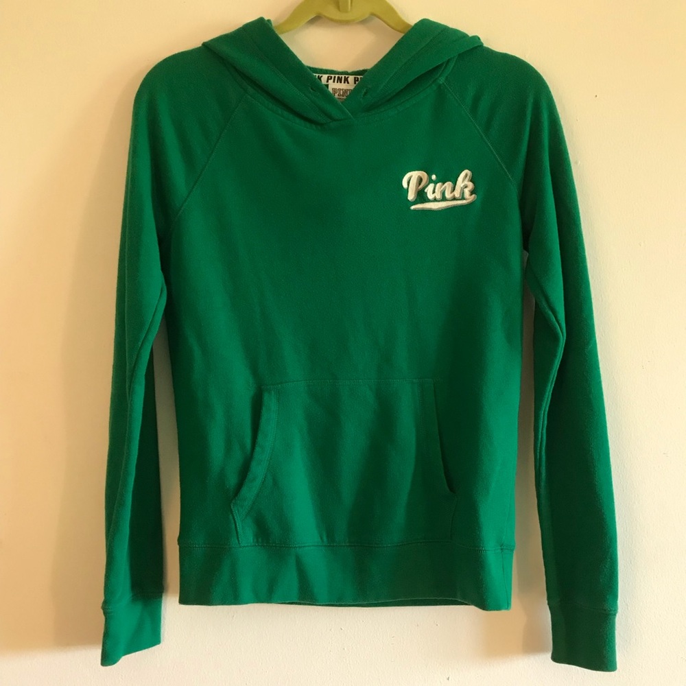 VS Pink sweatshirt hooded green Sz small